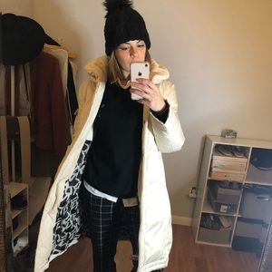 Bone puffer coat